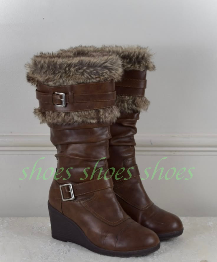 Kids Outdoor Boots - Женские винтажные коричневые сапоги до середины