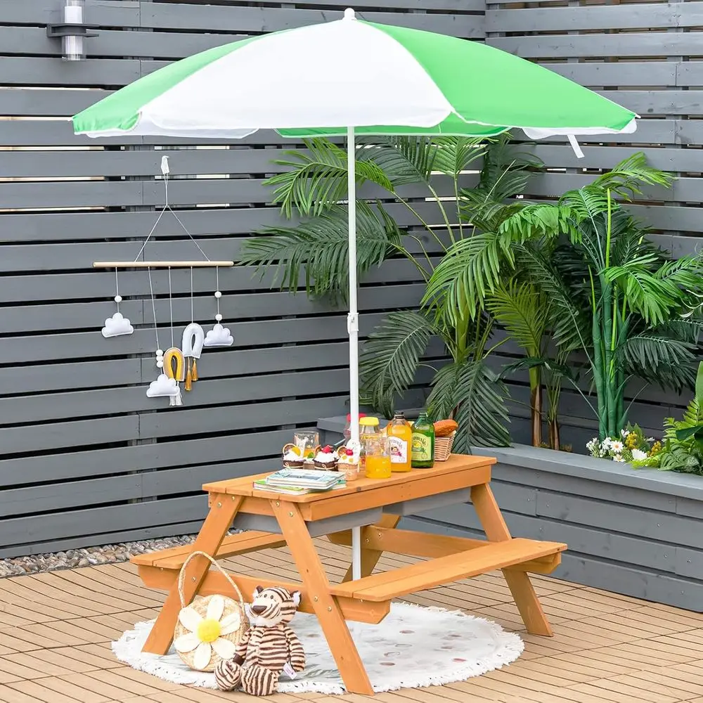 Деревянный столик 4-в-1 для иг – обзор и цена Kids Outdoor Umbrella For Table
