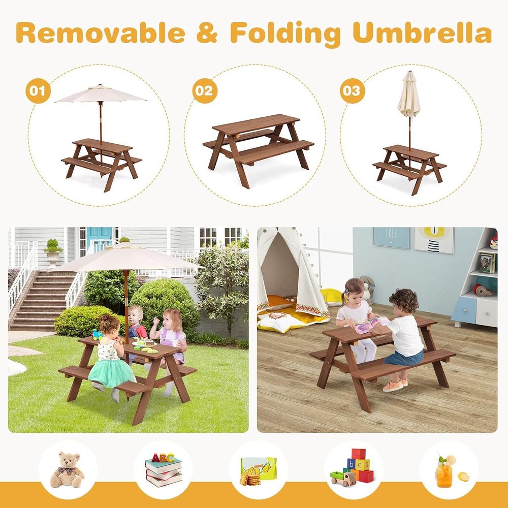 Прочный деревянный детский сто – обзор и цена Kids Outdoor Umbrella For Table