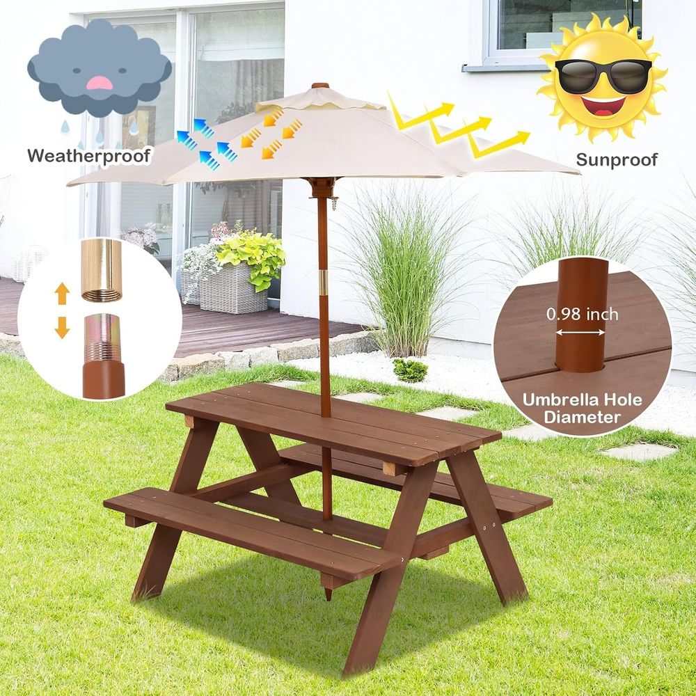 Прочный деревянный детский сто – обзор и цена Kids Outdoor Umbrella For Table