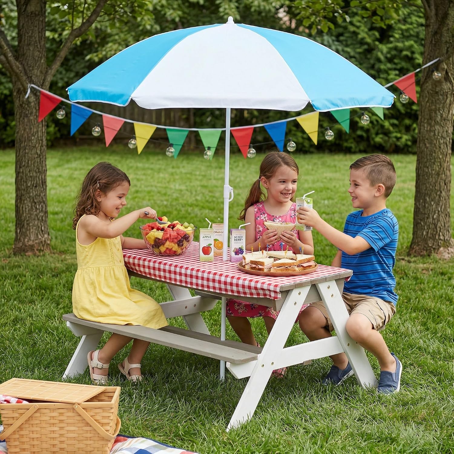 Детский стол для пикника, дере – обзор и цена Kids Outdoor Umbrella For Table