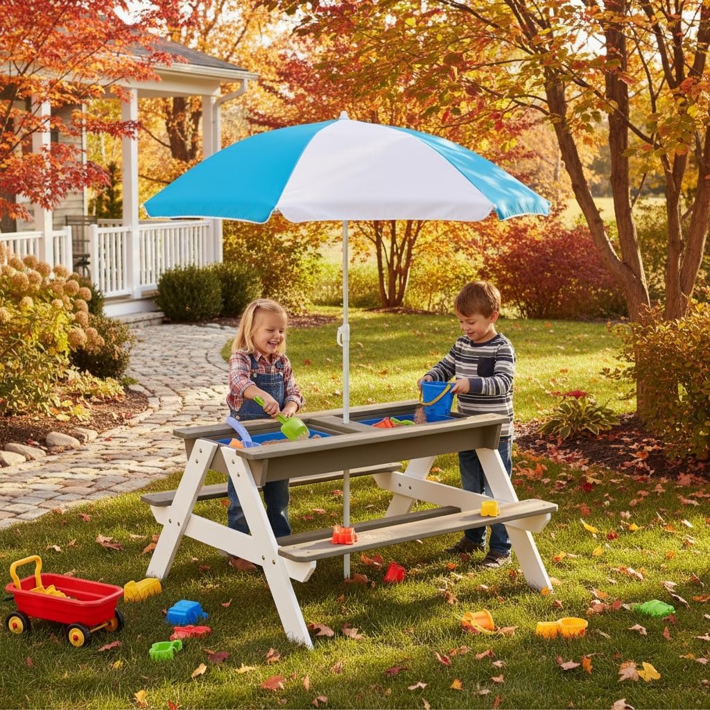 Детский стол для пикника, дере – обзор и цена Kids Outdoor Umbrella For Table